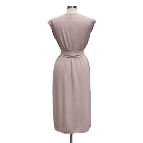Everlane Wrap Midi Dress Women’s 6 Soft Pink GoWeave Japanese Fabric Preppy Chic - Picture 4 of 7